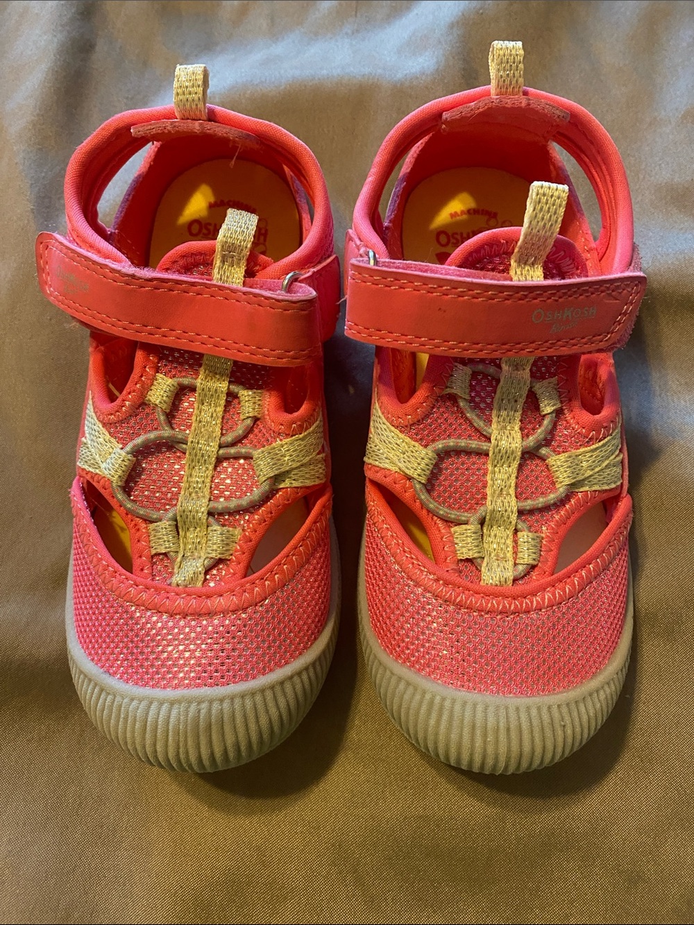 OshKosh B'gosh Coral Pink and Yellow Kids' Sandals